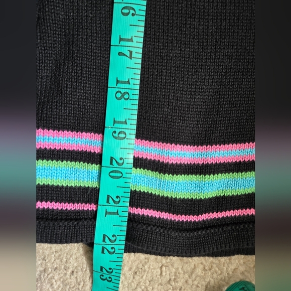 Parkhurst Cotton Country Square Neck Black Sweater Pink Heart and Stripes. Small - Picture 10 of 10